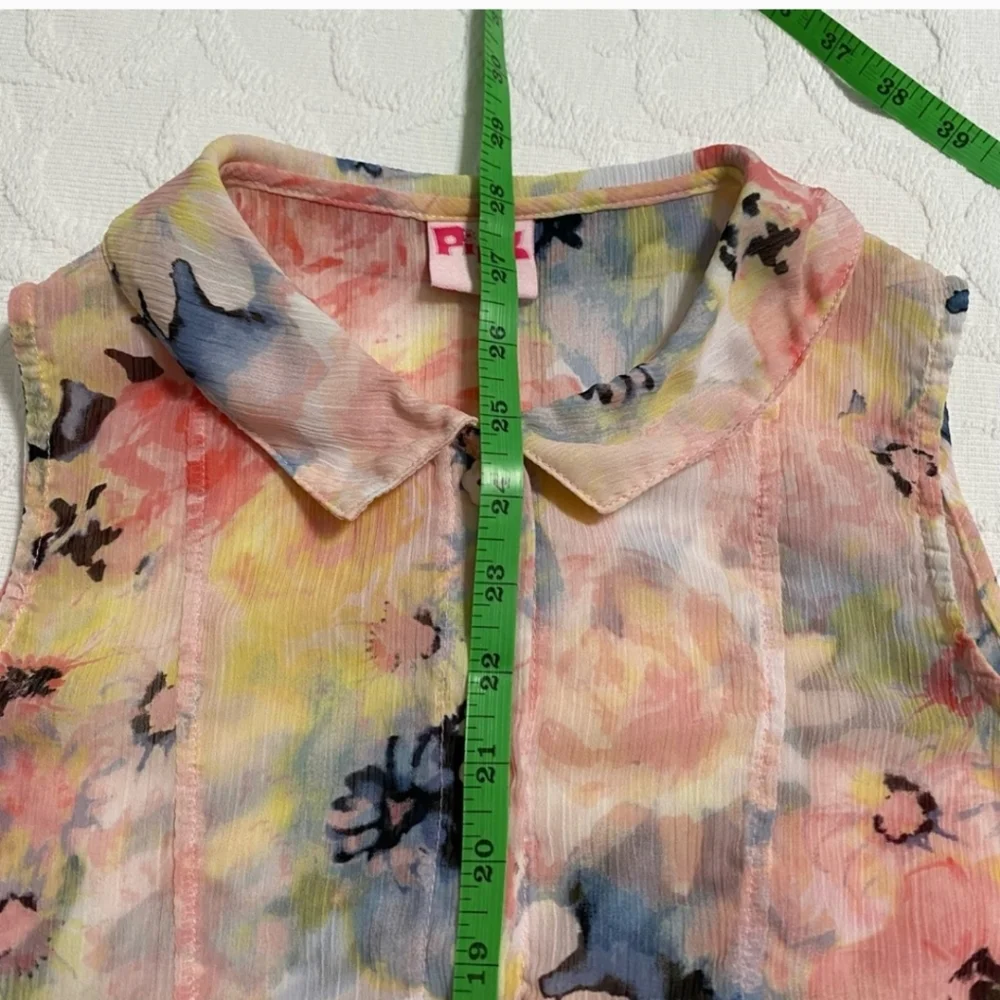 Pink By Bebito Pink Floral Sleeveless Dress Girl Size L